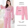 Women's Spring Autumn Long Sleeve Cute Pajama Set - Thin Casual Petite Homewear