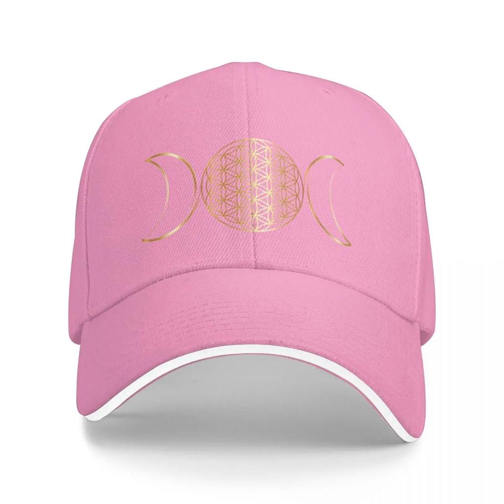Triple Moon Goddess Flower of Life Gold Symbols Baseball Cap custom caps Hat Unisex For The Sun Mountaineering Hats For Women Unisexs