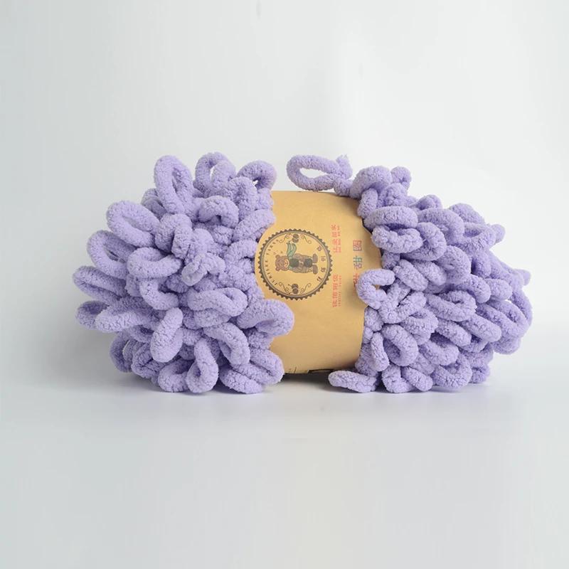 500g/Lot Hand Knitting Finger Loop Yarn Crochet Super Warm Puffy Circle Cotton Braided Rope Puffy Smart Polyester Sock Toy