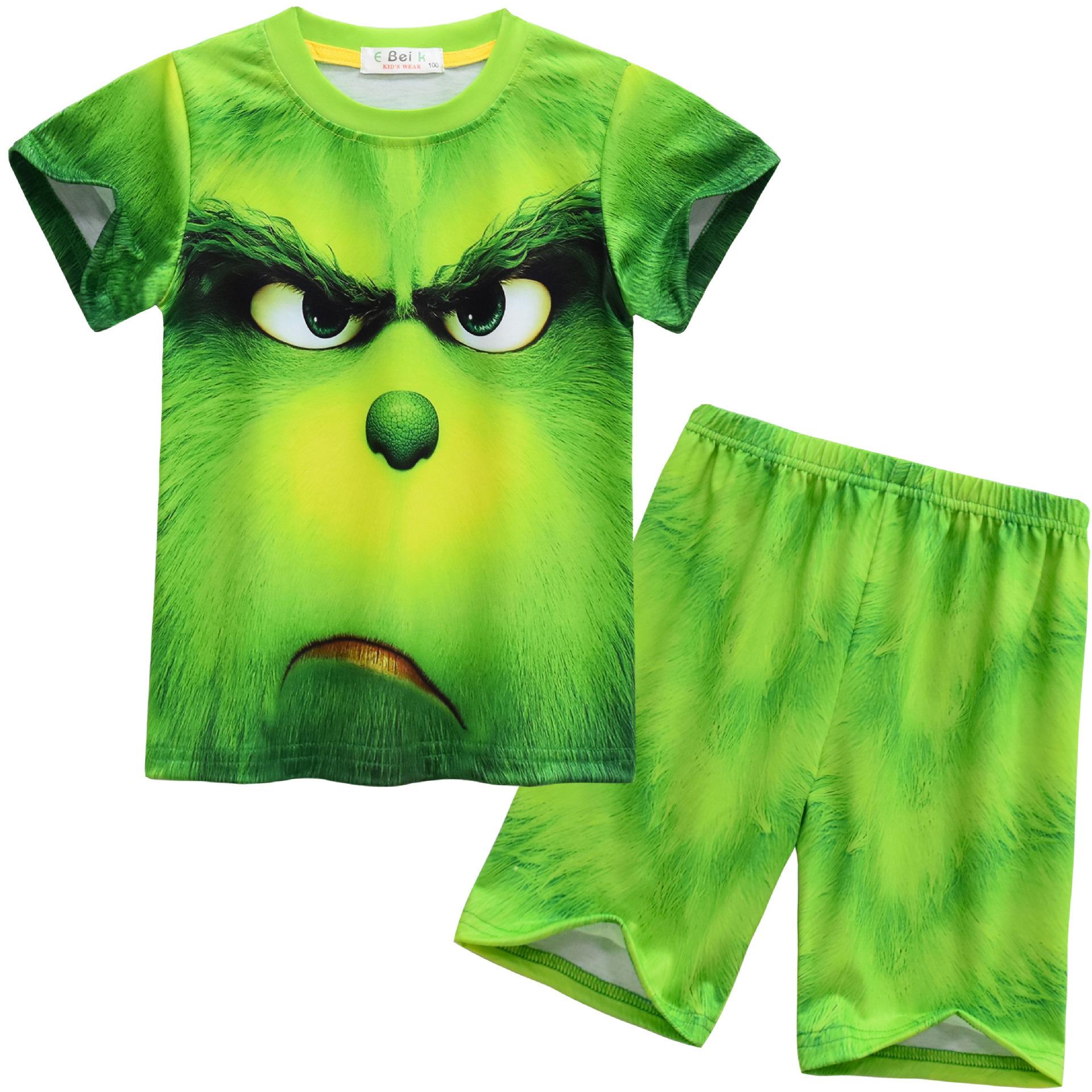 Animated Cartoon Digital Printing, Children S Short-Sleeved Loungewear Set 91001 110