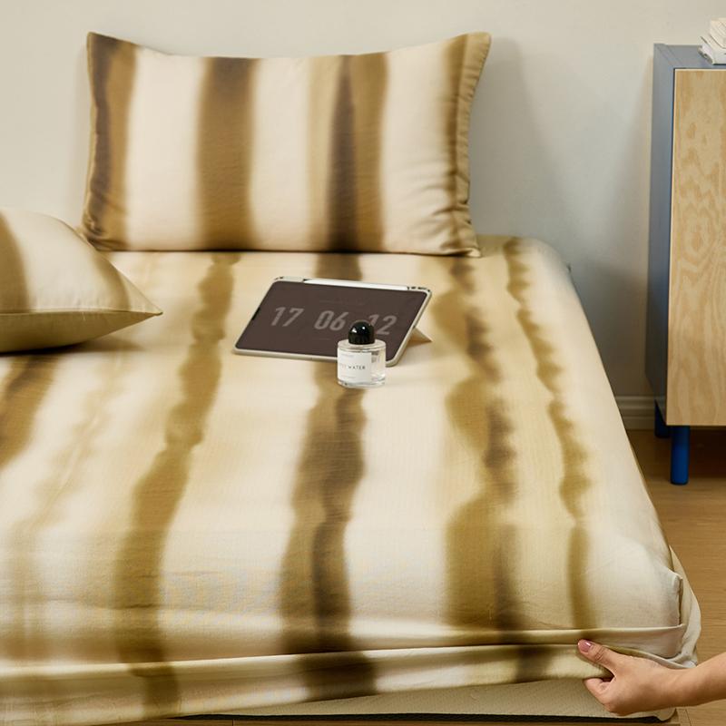 Print Fitted Sheet Stripe Style Bed Cover Soft Bedsheet Pure Cotton Mattress Protector sábanas para cama (Pillowcase Need Order)