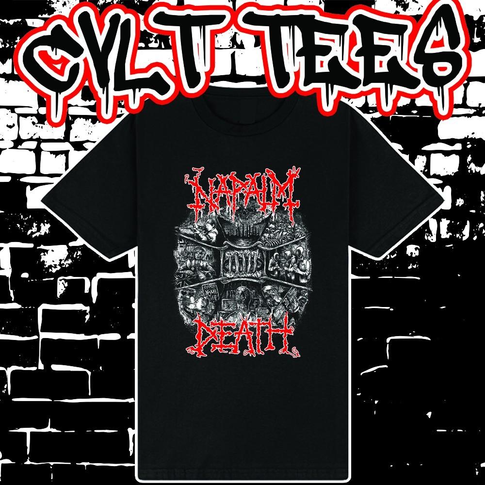 Футболка с принтом группы Napalm Death ~ 100% Хлопок Унисекс XXXXL