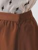 Ray Beams Women's Random Tuck Voluminous Skirt, Brown 1