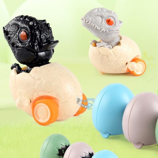 Wind-up Dinosaur Egg Toy Movable Mouth Clockwork Dino Toy with 3 Magnetic Eggs Toddlers Inertial Drive Cartoon Dinosaur Car Toy