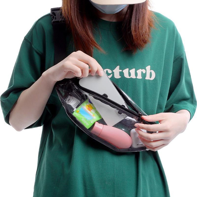 Women's Trendy Transparent PVC Fanny Pack - Waterproof Jelly Crossbody and Shoulder Beach Bag