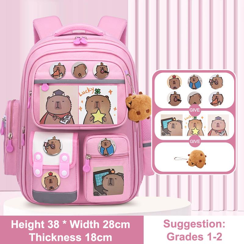 

Cartoon Waterproof Capybara Backpack Large Capacity Alleviate Burden School Bag Protecting Spine Widen Straps Students Backpack
