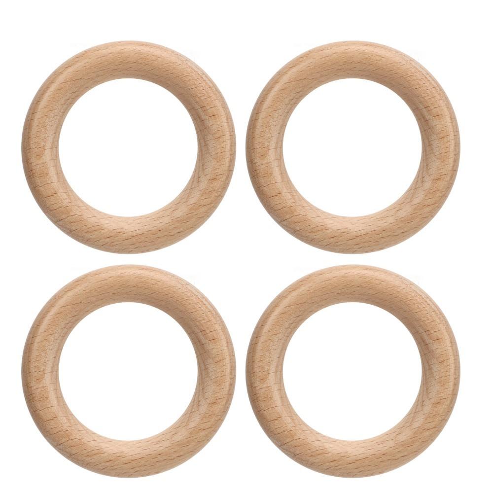 10pcs Polished Smoothly Wood Ring Pendant Wood Craft Wood Ring Beech Wood Rings  Knitting S