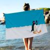 Cartoon Cute P-PinguS Anime Microfiber Blanket Quick Drying Beach Towels Oversized Printing Super Absorbent Pool Towel Blanket