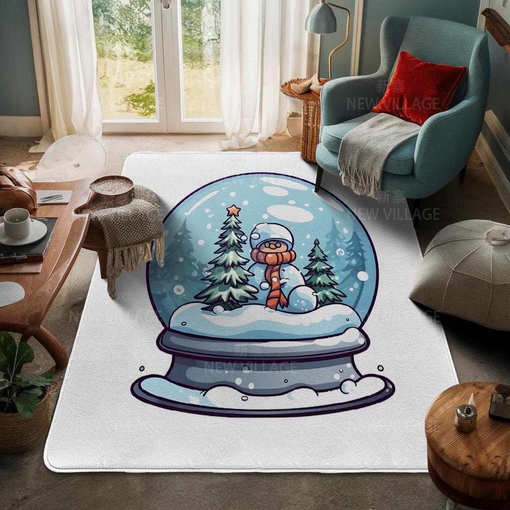 House Entrance Carpet Home Door Mat Living Room Bath Foot Bathroom Non-slip Water Absorption Rugs Bath Merry Christmas Winter