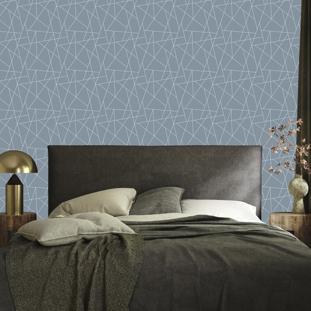 Wallpaper Geometric Pattern Blue Background, Blue Center 50x1000