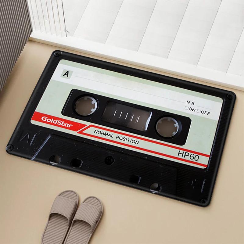 Vintage Cassette Music Tape Mat for Hallway Prayer Rug Carpets Living Room Carpet Rugs Doormat Entrance Door Home Bath Foot Mats