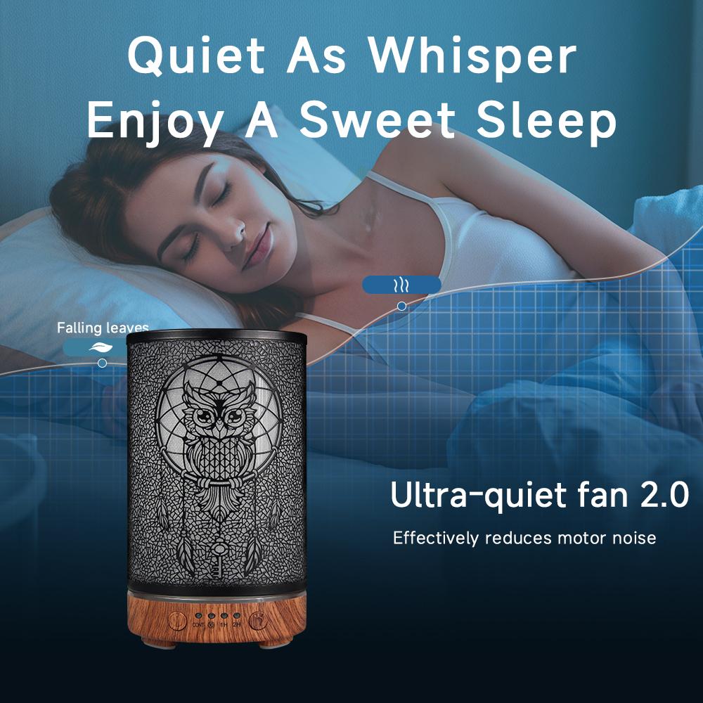 Hohle Eule Ätherischer Öl Diffusor 100ml Ultraschall Luftbefeuchter Nachttisch Dekoration Licht Duftverteiler mit LED Nachtlichtern