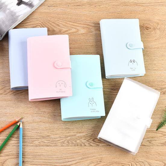 Jewelry Storage Book 120 Compartments Clip on Button Closure Clear Print Oblong Shape Necklace Earring Ring Jewelry Display Holder Household Stuff