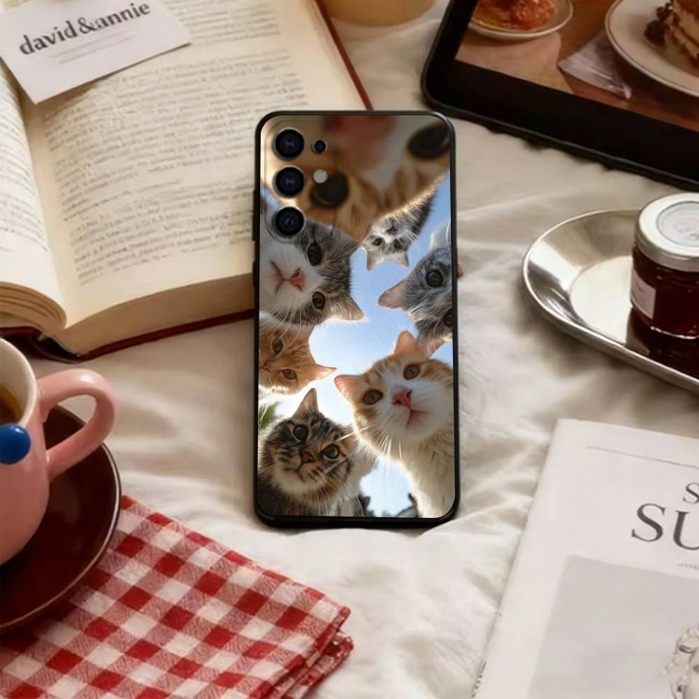 The Cat Crew Phone Case Black Silicone Soft For Samsung S25,S24,S21,S22,S23,S30,Ultra,S20,Plus,Fe,Lite