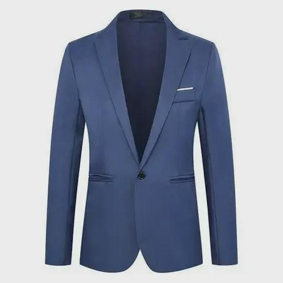 

Чоловічий повсякденний однобортний весняний піджак у корейському стилі XL королівський синій колір