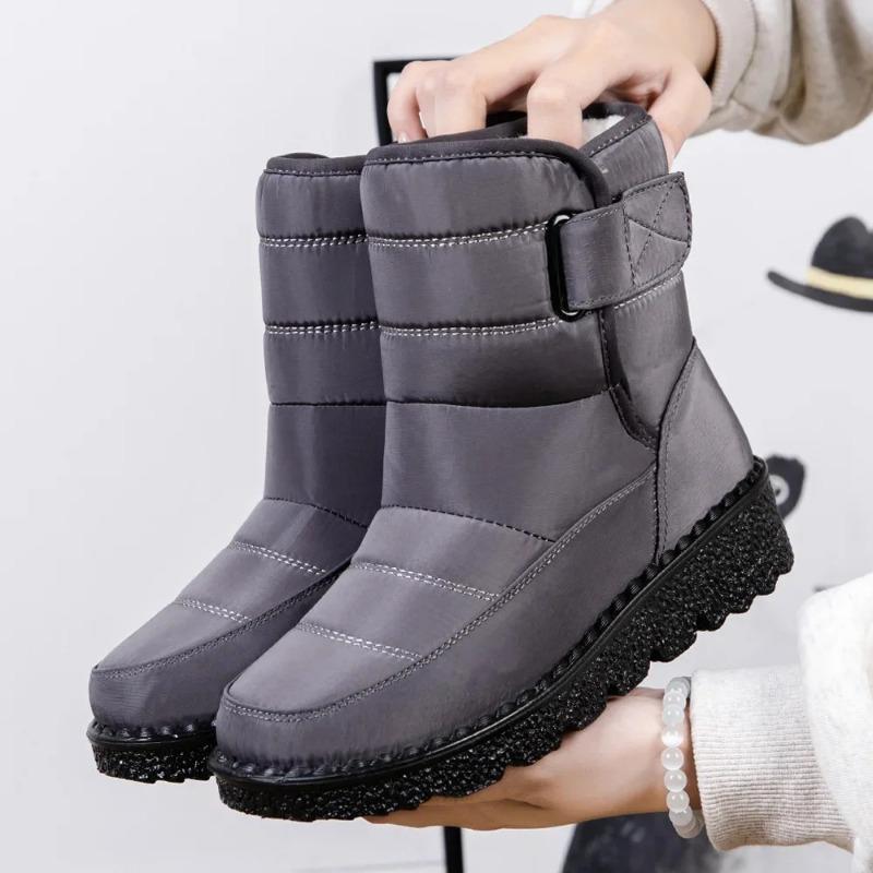 Women's Warm Snow Boots Waterproof Casual Magic Tape Booties Outdoor Non-slip Plush Warm Casual Women's Cotton Shoes Botas Mujer