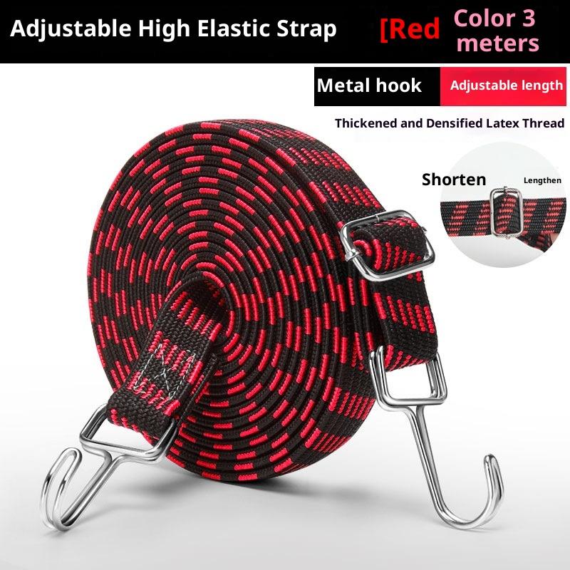 1M/2M/3M Motorcycle Elastic Rubber Luggage Rope with Cord Hooks Bike Roof Rack Strap Auto Fixed Band Tie Car Accessories