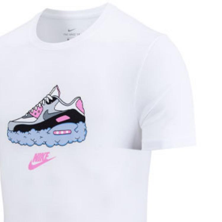 Nike Sportswear Knit Printed Crew-Neck Short Sleeve T-Shirt Men Tops White DB4826-100