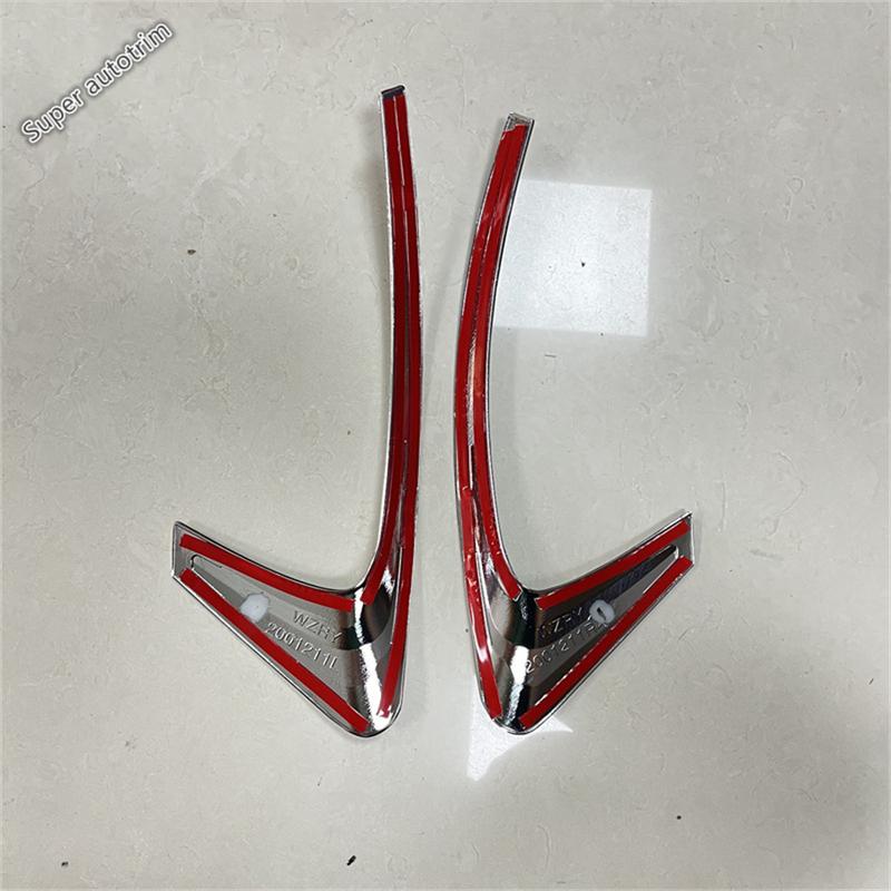 2PCS Car Rear Fog Lights Lamp Eyebrow Eyelid Strip Cover Trim For Renault Kadjar 2016 2017 2018 ABS Chrome Accessories Exterior