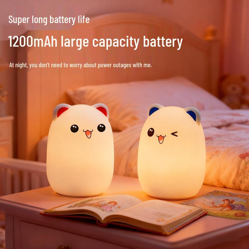 Bean Duck Bedside Light: Silicone Touch Night Light for Sleep & Feeding