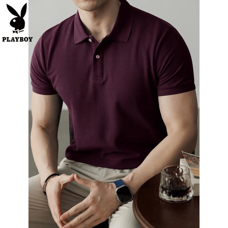PLAYBOY Men's Pure Cotton Business Casual Polo Shirt