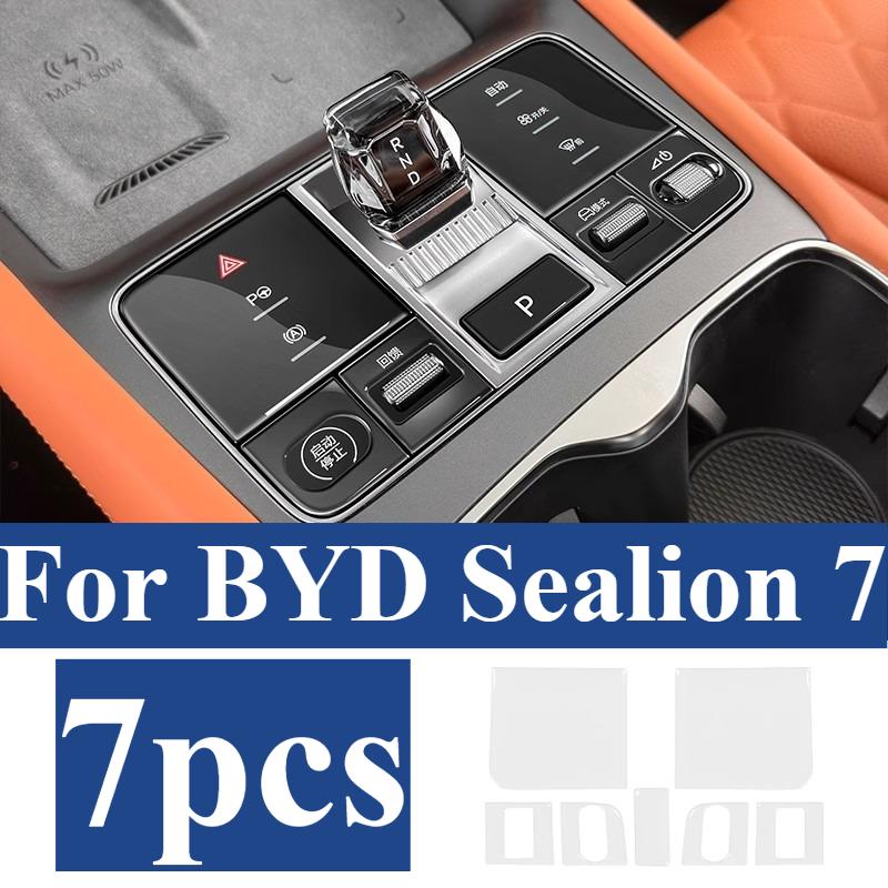 Epoxy Gear Button Sticker Central Control Panel Sticker Transparent Protective Film For BYD Sealion 7 SeaLion 07 EV 2025 2024