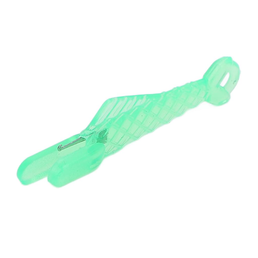 100PCS Fish Type Needle Threader Plastic Portable Fish Mouth Sewing Machine Needle Threader Green