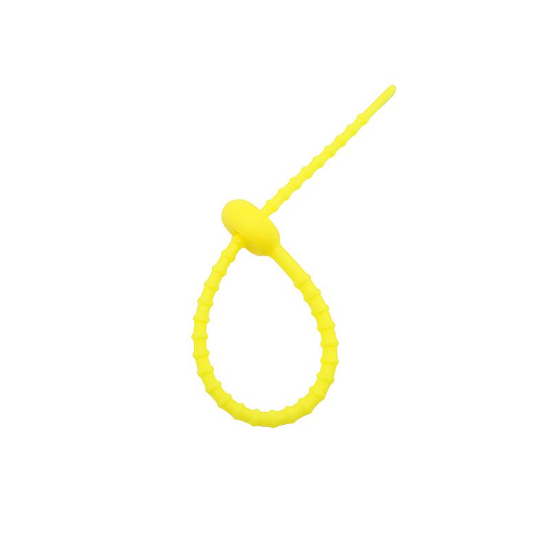 Multicolor TPR Silicone Zip Ties: Elastic Self-Locking, Reusable Cable Organizers & Keychain Pendants.
