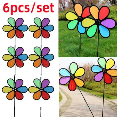 Pinwheel Flower Windmill Colorful Cute Gifts Fabric Windmill Wind Spinner Garden Supplies High Quality Home Garden Yard Decor