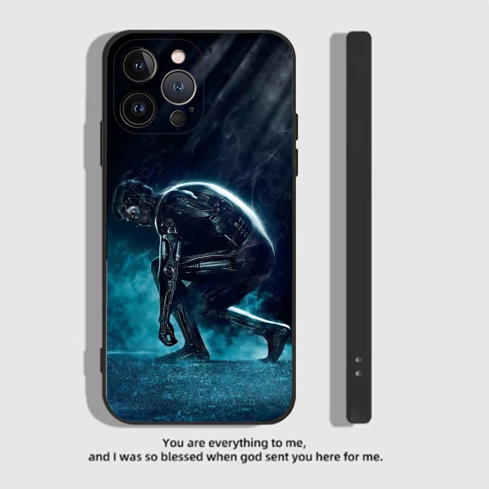 Movie The Terminator Phone Case Black Silicone Matte Phone Case For Iphone 17 Air 16 15 14 13 12 11 Pro Max TPU Soft Case