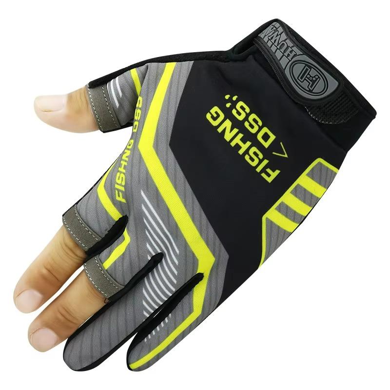 Fischerhandschuhe Herren und Damen Outdoor-Nutzung Fischereischutz Anti-Rutsch 3-Finger-Schnitt Aktives Fischereigerät Angelhandschuhe
