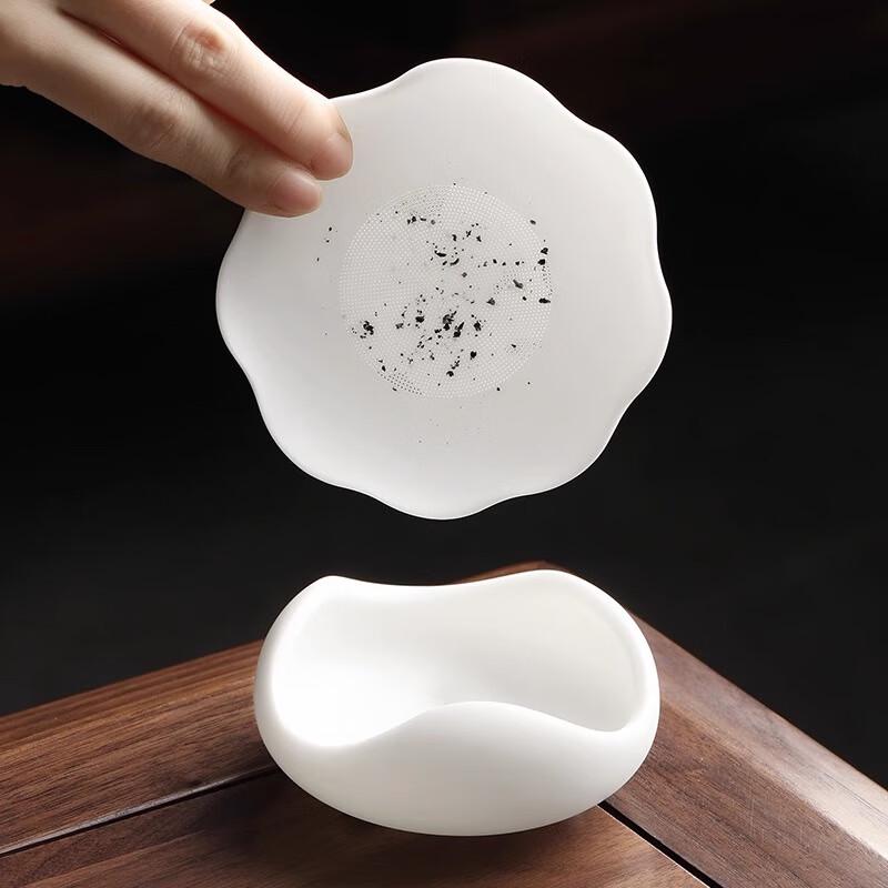 Mutton Fat Jade White Porcelain Tea Strainer