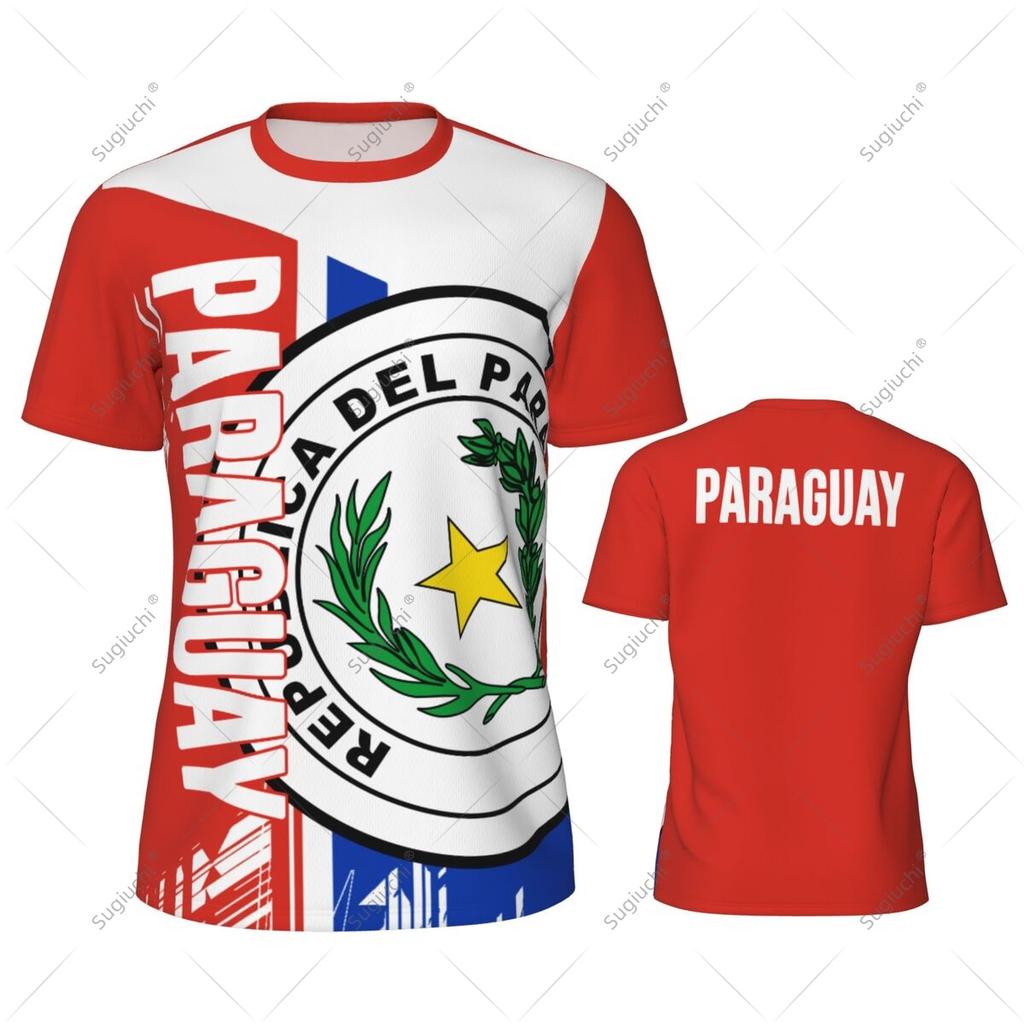 Paraguay Flag Men Sports T-shirt Women Tees jersey for Soccer Football Running Bike Tennis Fitness Fans