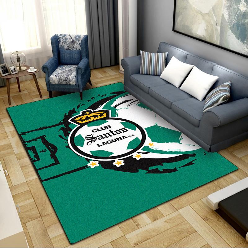 Club Santos Teppich für Wohnzimmer Schlafzimmer Zuhause Sofadekoration, rutschfeste Bodenmatte für Kinder