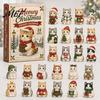 Festive Room Decor Christmas Cat Advent Calendar, 24 Day Countdown with Cute Ornaments, 2D Acrylic Kitty Holiday Decorations, Gift for