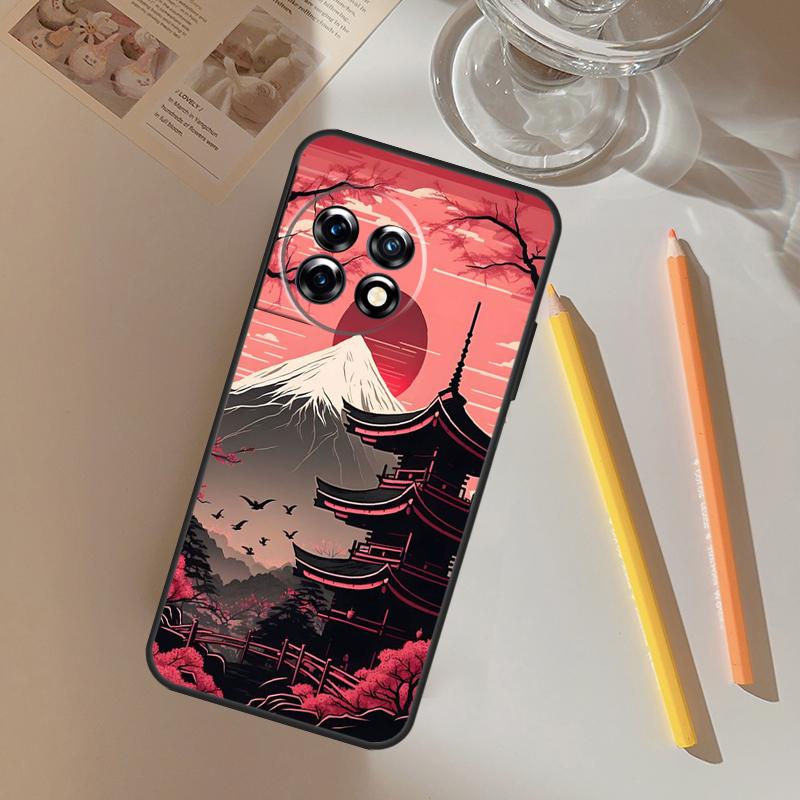 Japanese Art Temple Sakura Funda For OnePlus 12 12R 13 R 11 9 10 Pro 8T 9RT 10T OnePlus Nord 4 CE 2 3 Lite N20 N30 Case
