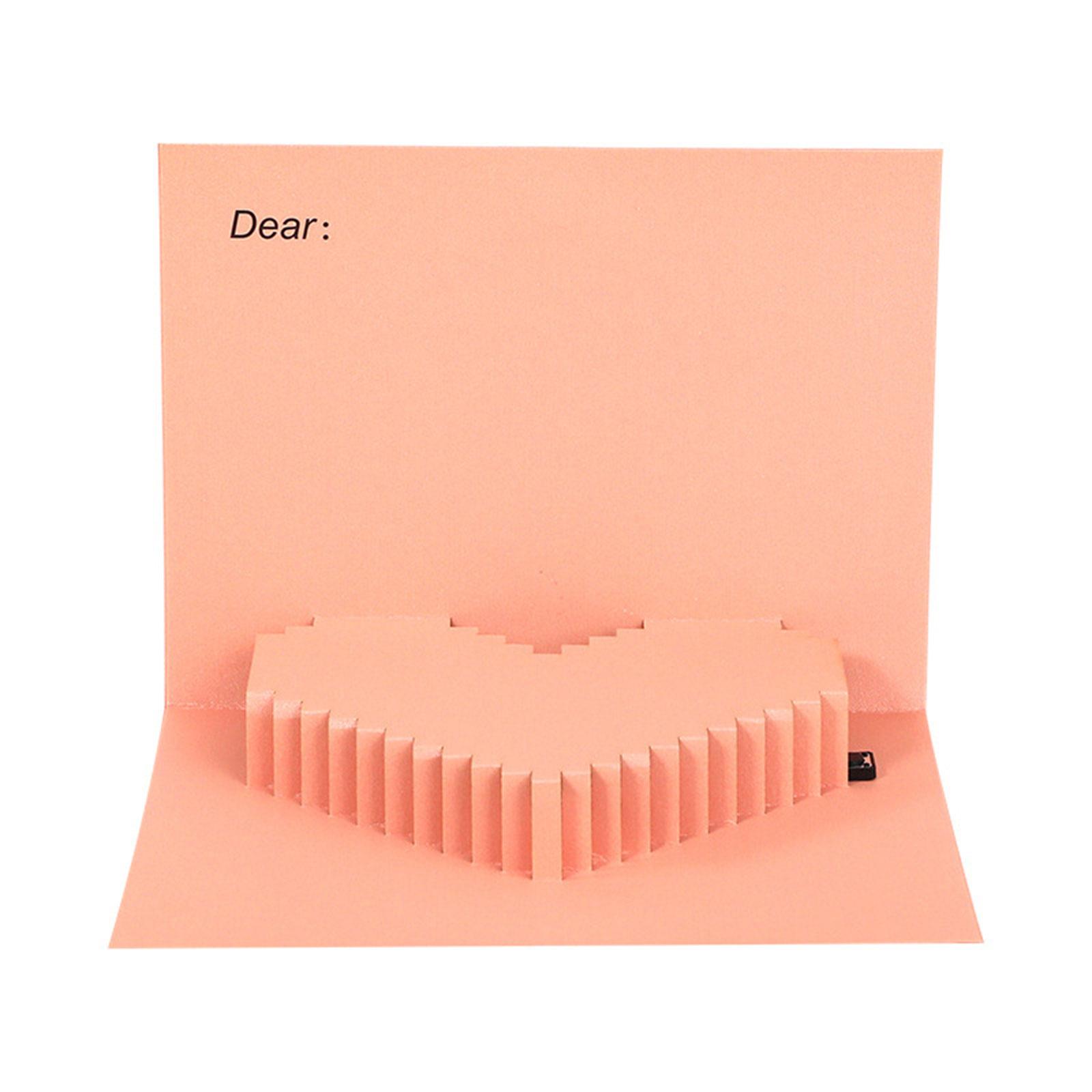 

3D-карты с благословением в форме любви, подарочная карта, розовые поздравительные открытки ко Дню святого Валентина со светящимся светом и записью