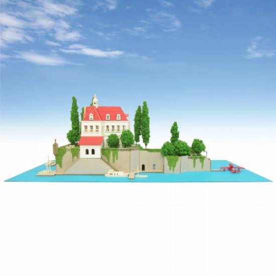 Sankei Miniature Art Kit Studio Ghibli Series Porco Rosso Hotel Adriano Scale Paper Craft 1/300 MK07-15