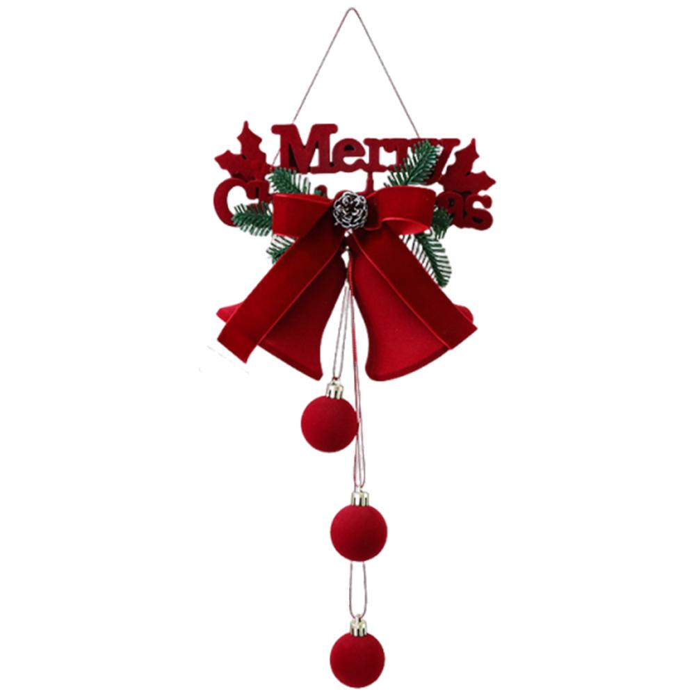 Flocked Hanging Ornament Plush Bell Pendant Bells Hanging Pendant for Christmas Window Storefront Home Decor