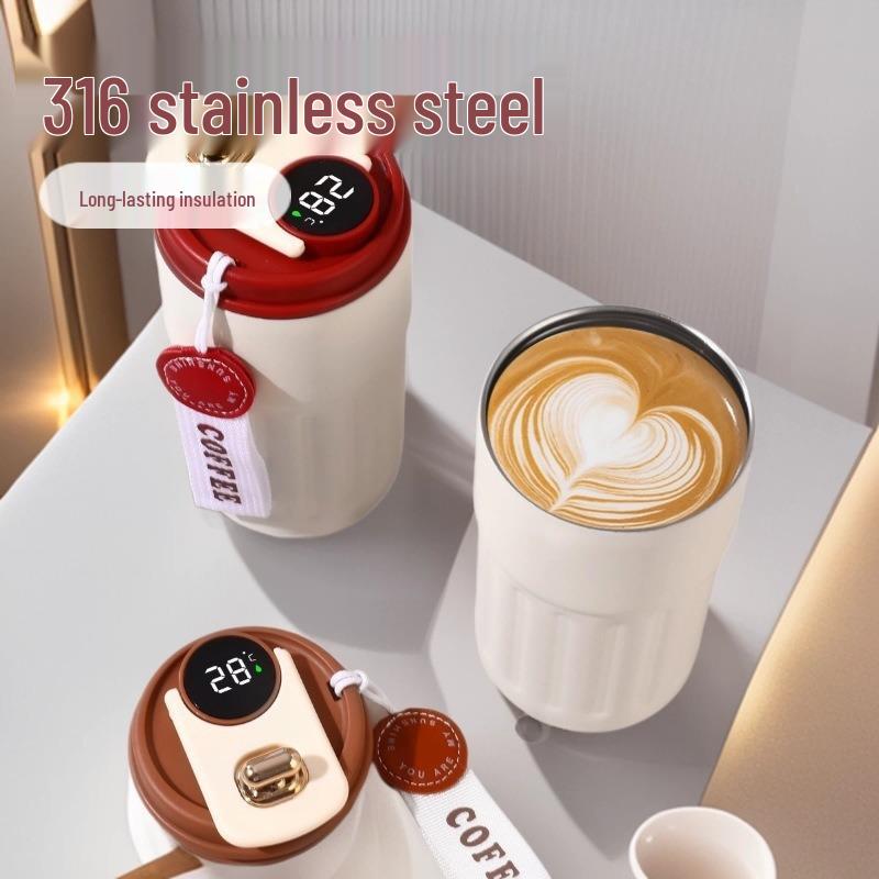 316 Stainless Steel Smart Display Insulated Coffee Mug, Large Capacity with Custom Logo
