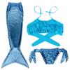 Mermaid Swimsuit Girls Middle School Elder Princess Split Skirt Elementary School Mermaid Baby Three-Piece Set