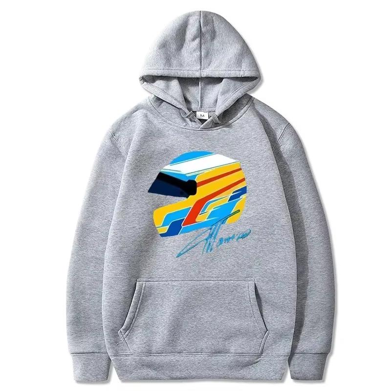 F1 Hoodies Fernando Alonso Helm Sweatshirt Übergroße Y2k Kleidung Spiele Männer Kleidung Damen Langarm Top Cartoon Streetwear