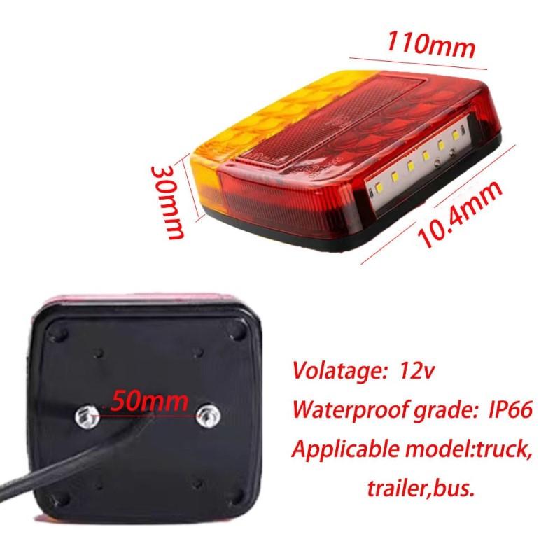20LED 12V Waterproof Durable Car Truck LED Rear Tail Light Warning Lights Lamp for Trailer Caravans