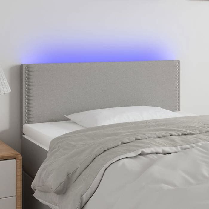 VidaXL Tête de Lit à LED Meuble de Chambre à Coucher Accessoire de Lit Simple Tête de Cadre de Lit Intérieur Gris Clair 3121462
