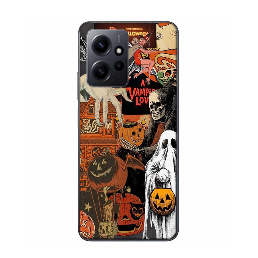 Halloween Fall Art Witch Cat Phone Case For Redmi Note 14 15 Pro 5G 13 12 Pro Plus 11 11T 11E 11S 10 Pro 10S 9 9S Cover Cell Cle