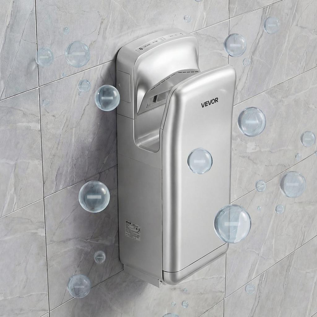 Vertical Hand Dryer, Hand Dryers with HEPA Filter, 19000 RPM High-Speed Motor, Dual-Side Airflow, ABS Sturdy Automatic Air Wall Mount Fast Drying for