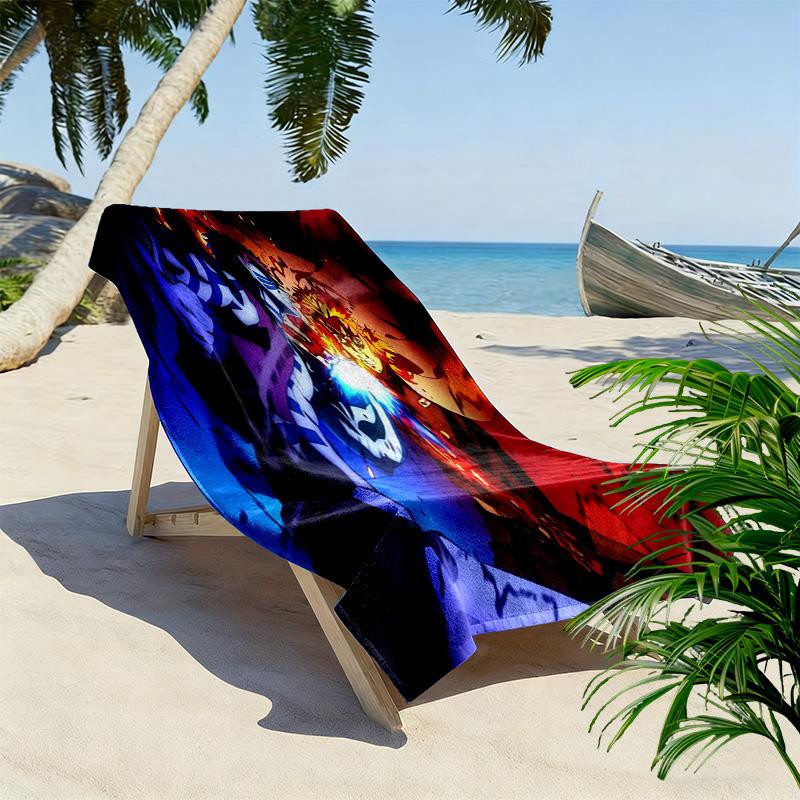 Dynamic Demon Slayer Art beach towel Outdoor camping Portable for travel quickdrying swim towel swim Absorbent bath towel Comfort printing