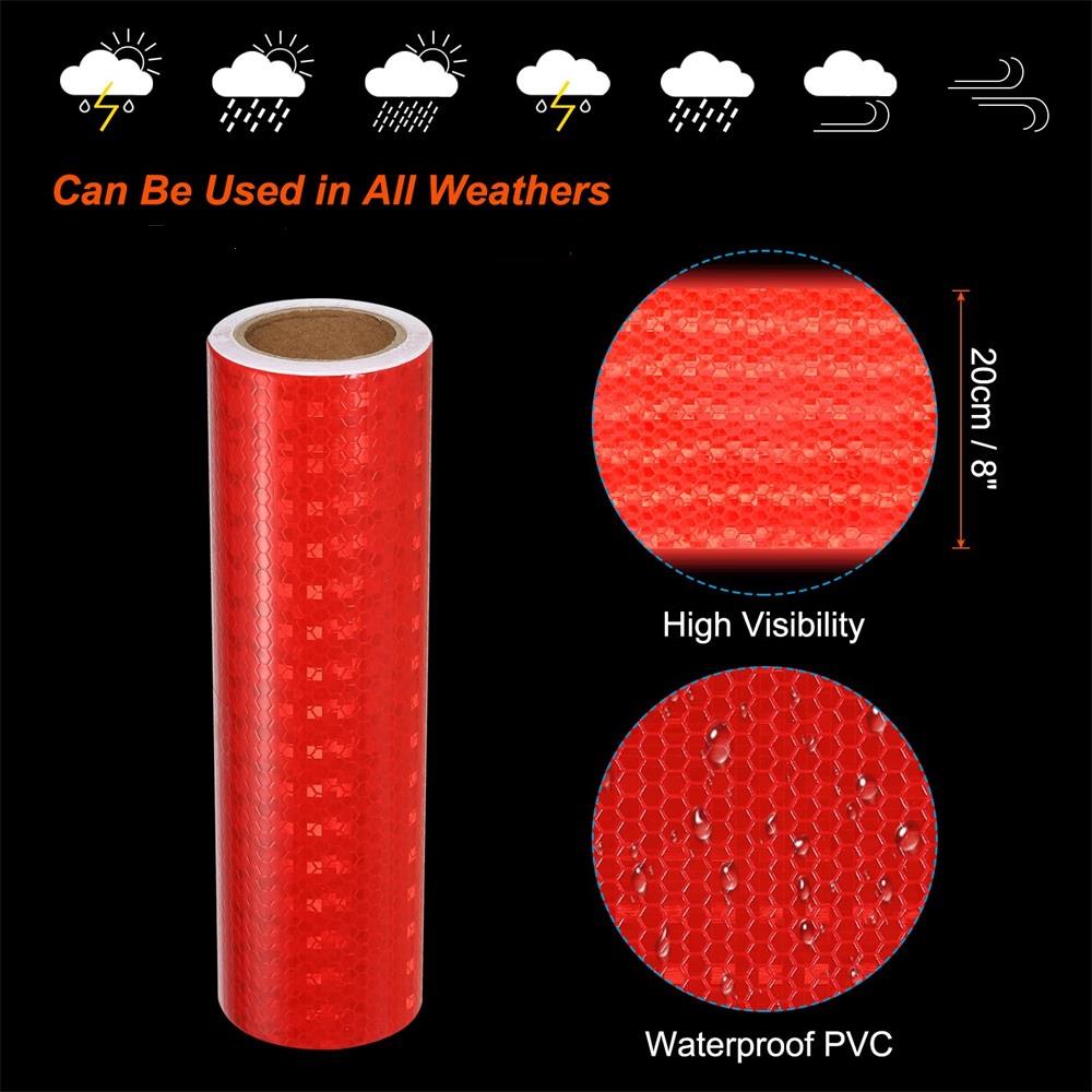 20cm*5M Shiny Red Reflective Tape Safety Warning Decoration Sticker Reflect Protective Tape Strip Motorcycle Reflectors Stickers