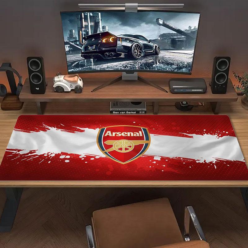Arsenal F Großes Mauspad Große Gaming-Tischunterlage Rutschfest für Laptop Tablet Großes Mauspad XXL Matte Mini-PC-Spielmatte Mit verriegeltem Rand