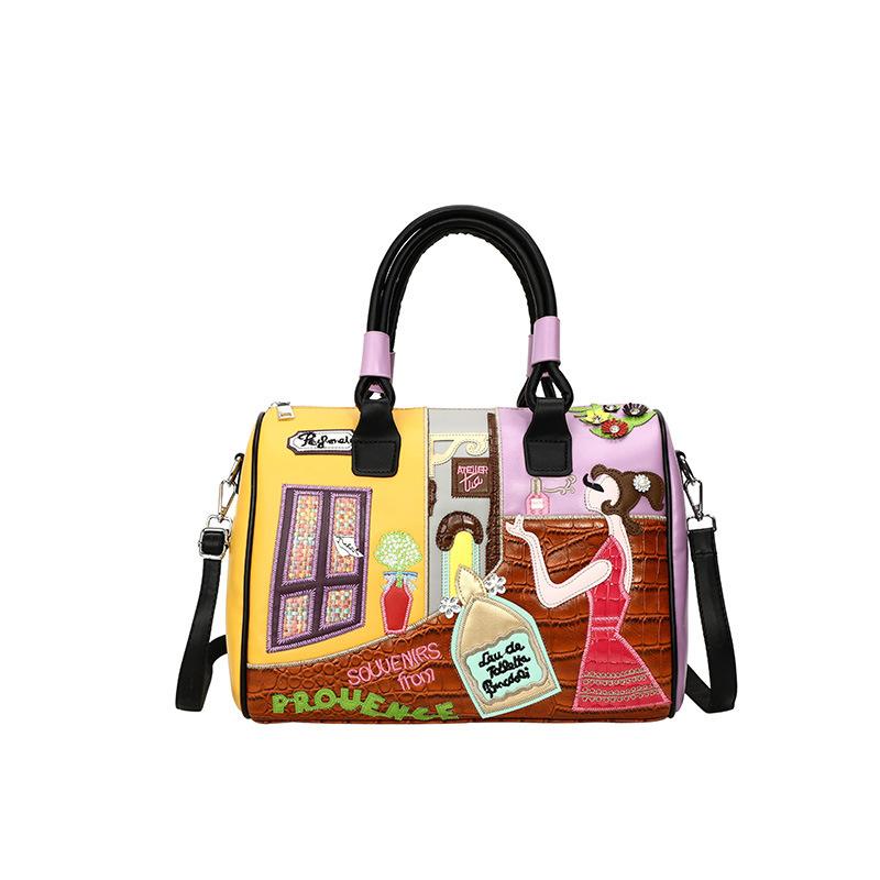 

Vintage and Creative Boston Bag, Large Capacity Handbag, Single Shoulder Messenger Bag коричневий
